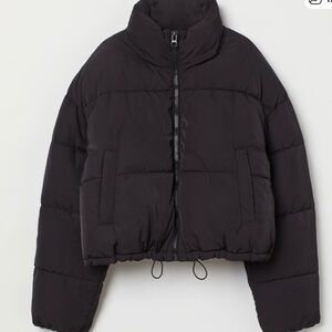Topshop Black Cropped Puffer Jacket